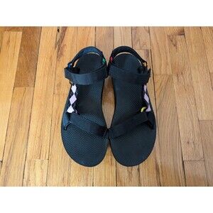 Teva Orginal Sandal Black & Pink 9 Worn Once  Excellent Condition